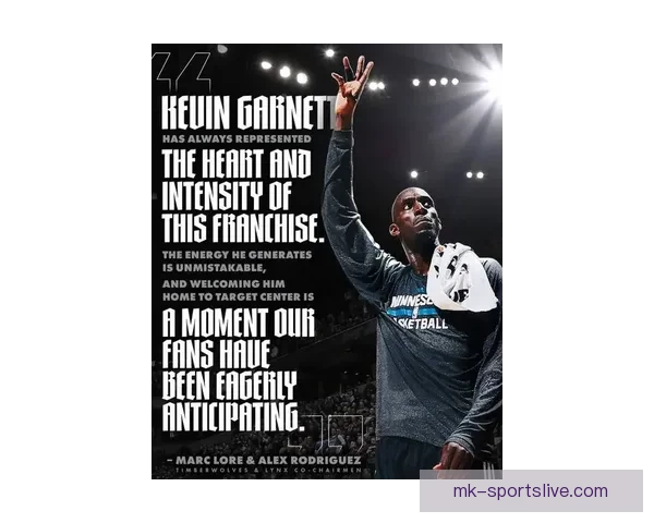 加内特将亮相森林狼常规赛收官战 球队将在下赛季退役其21号球衣